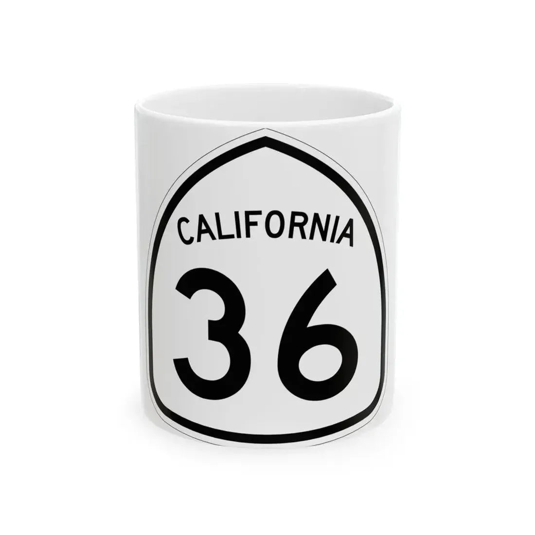 California 36 1957 (California) (Road Sign) White Coffee Mug 11oz - Go Mug Yourself