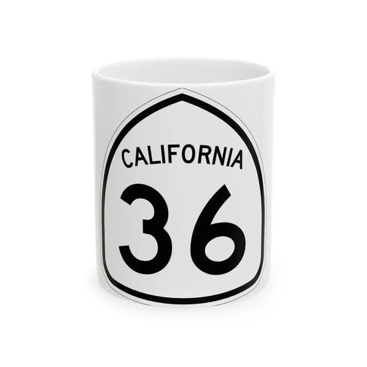 California 36 1957 (California) (Road Sign) White Coffee Mug 11oz - Go Mug Yourself
