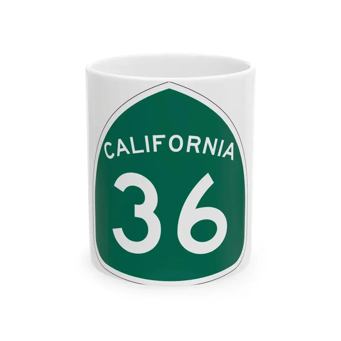 California 36 (California) (Road Sign) White Coffee Mug 11oz - Go Mug Yourself