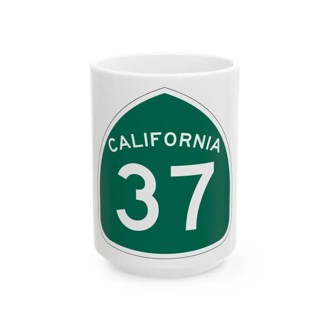 California 37 (California) (Road Sign) White Coffee Mug 15oz - Go Mug Yourself