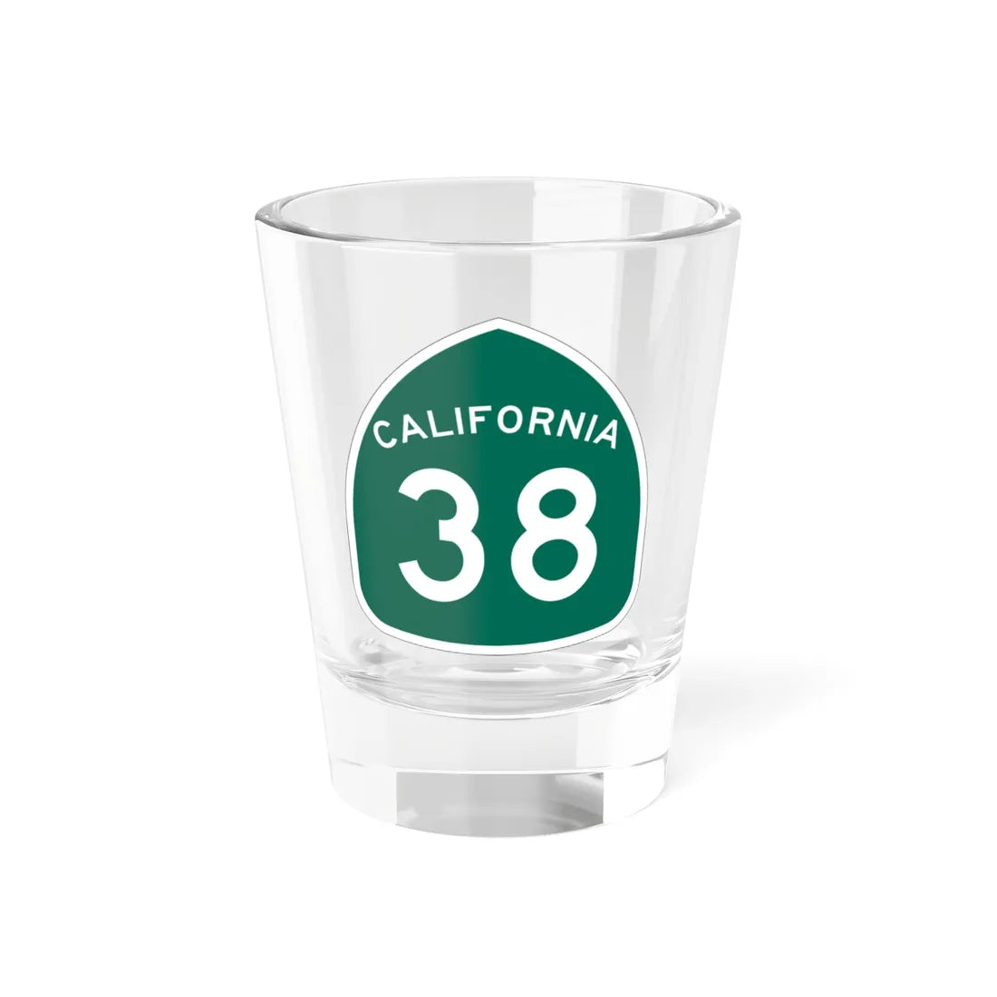 California 38 (California) (Road Sign) Shot Glass 1.5oz 1.5oz - Go Mug Yourself