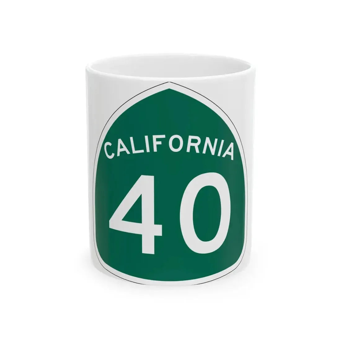 California 40 (California) (Road Sign) White Coffee Mug 11oz - Go Mug Yourself