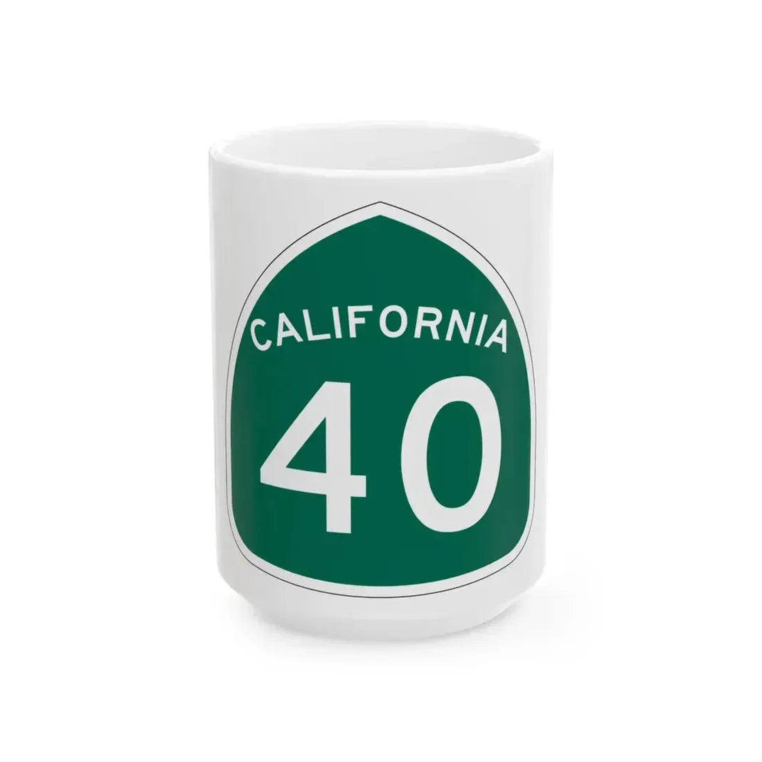 California 40 (California) (Road Sign) White Coffee Mug 15oz - Go Mug Yourself