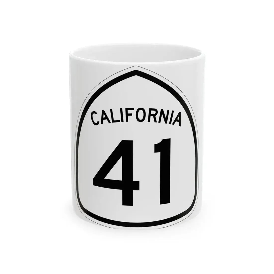 California 41 1957 (California) (Road Sign) White Coffee Mug 11oz - Go Mug Yourself