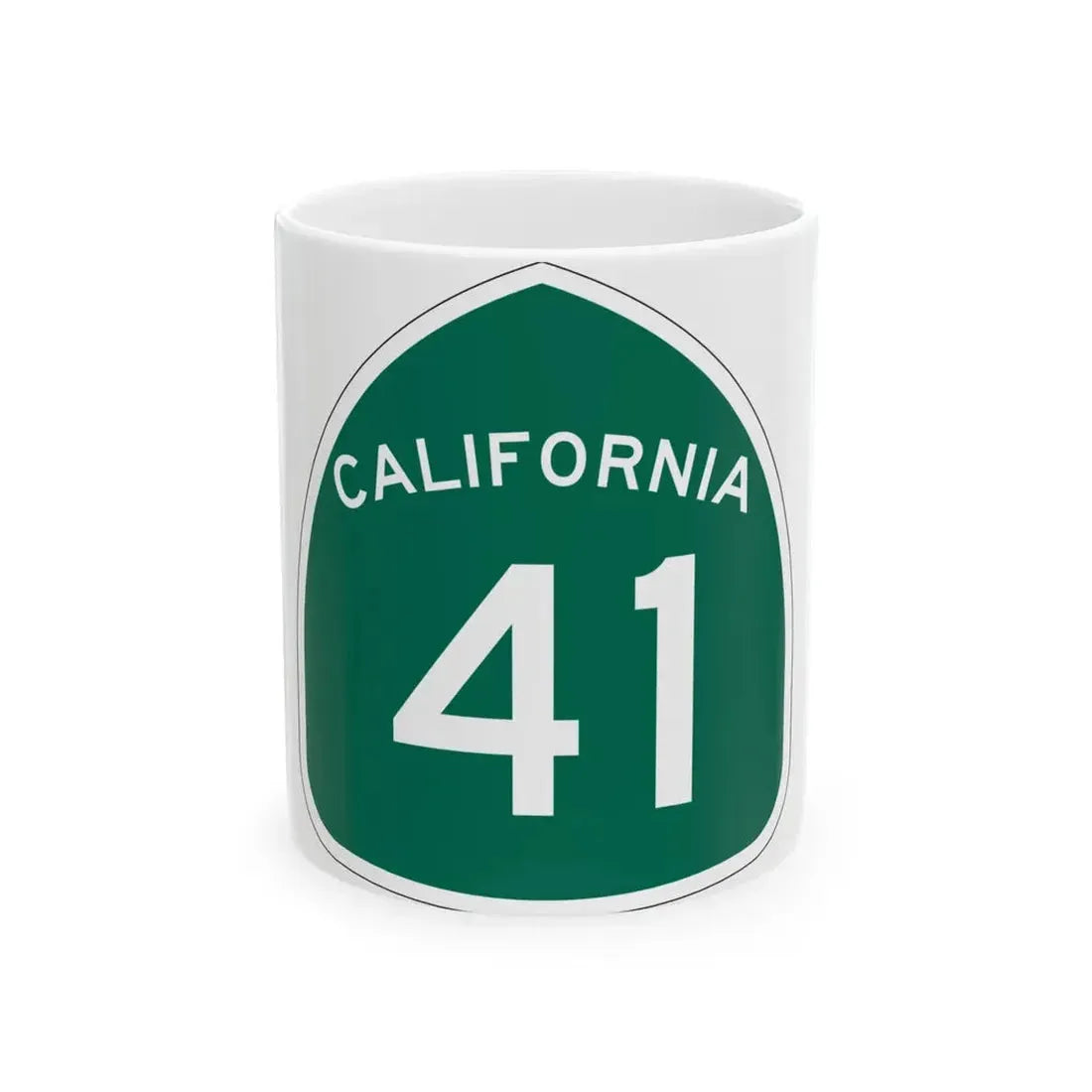 California 41 (California) (Road Sign) White Coffee Mug 11oz - Go Mug Yourself