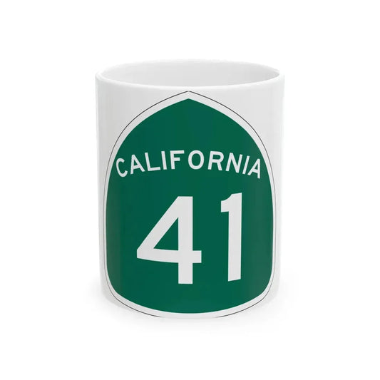 California 41 (California) (Road Sign) White Coffee Mug 11oz - Go Mug Yourself