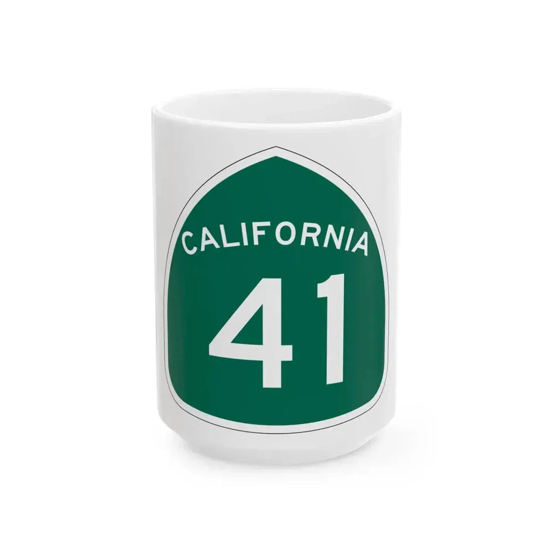 California 41 (California) (Road Sign) White Coffee Mug 15oz - Go Mug Yourself