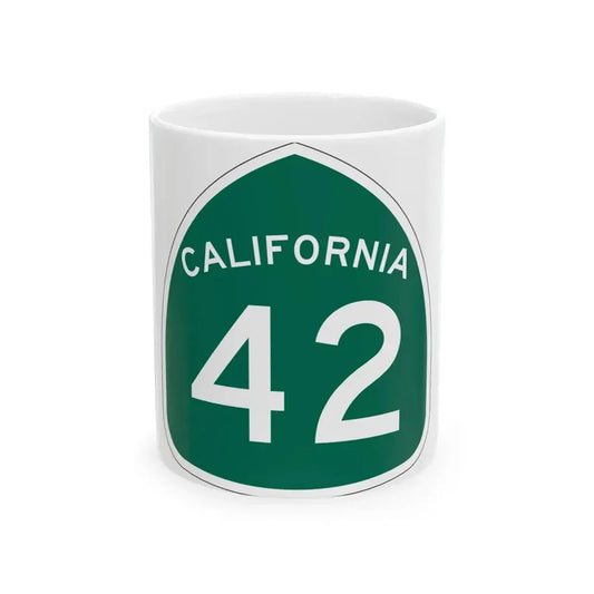 California 42 (California) (Road Sign) White Coffee Mug 11oz - Go Mug Yourself