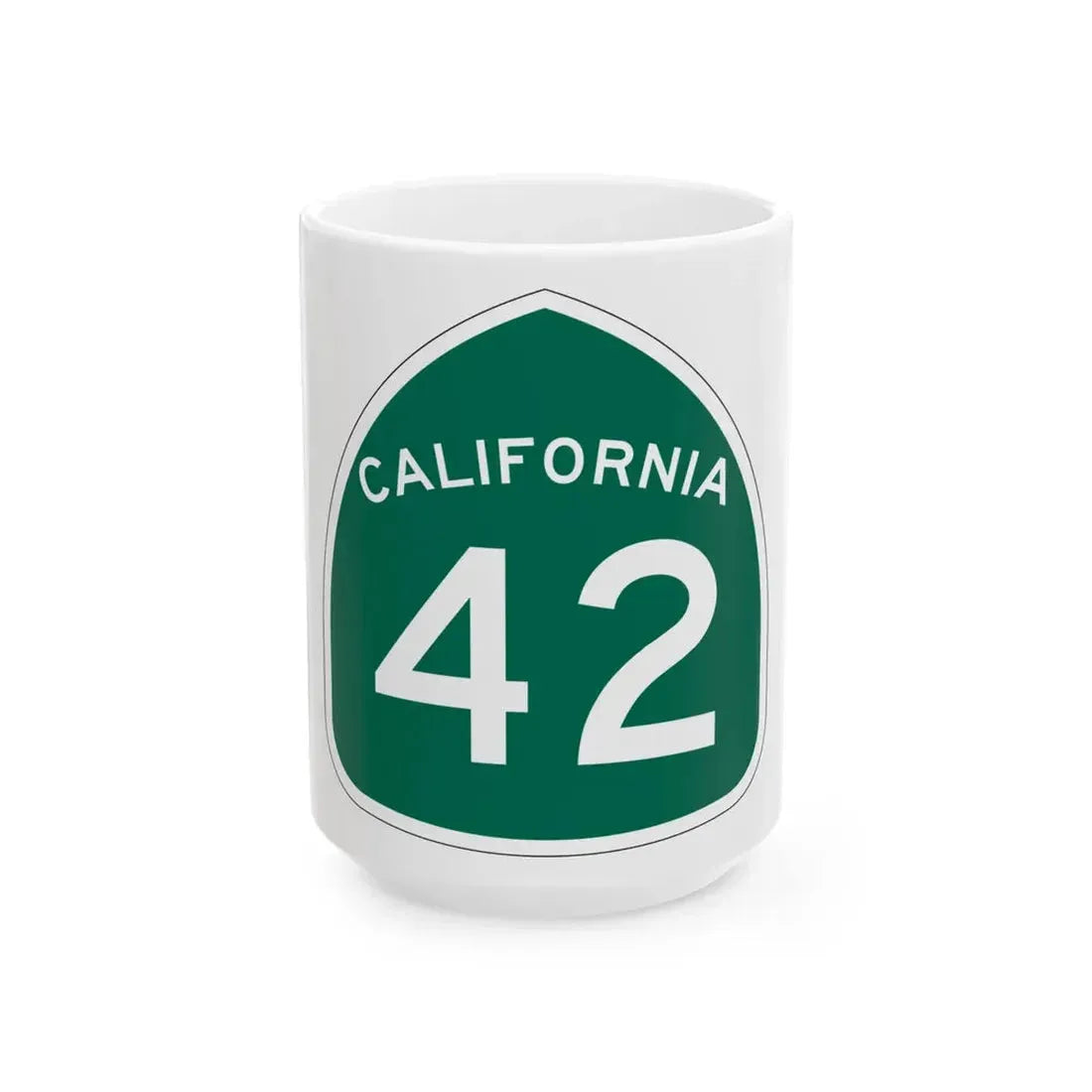 California 42 (California) (Road Sign) White Coffee Mug 15oz - Go Mug Yourself