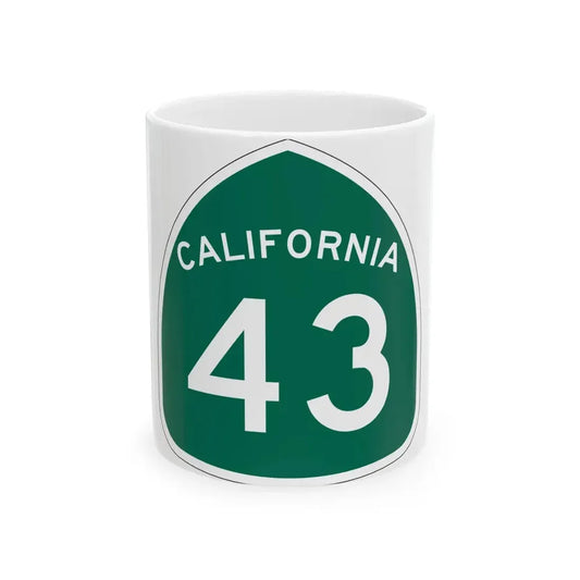 California 43 (California) (Road Sign) White Coffee Mug 11oz - Go Mug Yourself