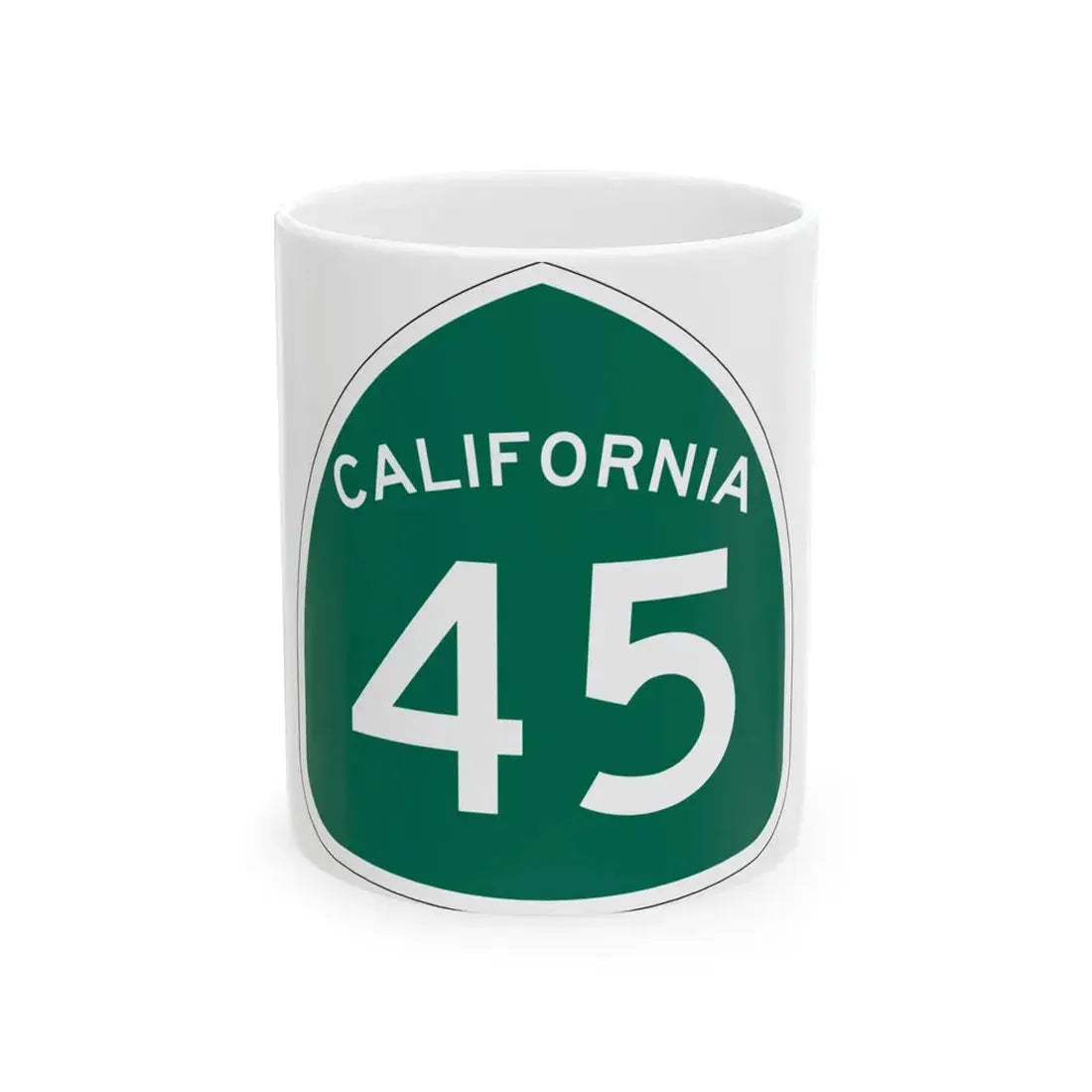 California 45 (California) (Road Sign) White Coffee Mug 11oz - Go Mug Yourself