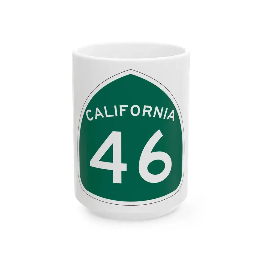California 46 (California) (Road Sign) White Coffee Mug 15oz - Go Mug Yourself