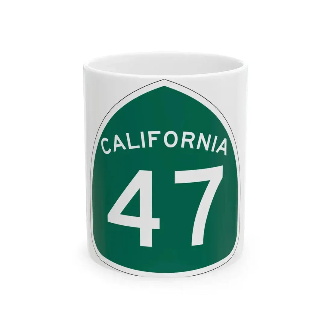 California 47 (California) (Road Sign) White Coffee Mug 11oz - Go Mug Yourself