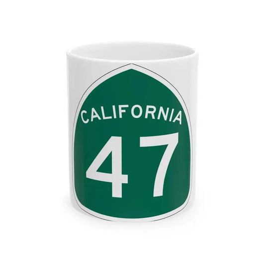 California 47 (California) (Road Sign) White Coffee Mug 11oz - Go Mug Yourself