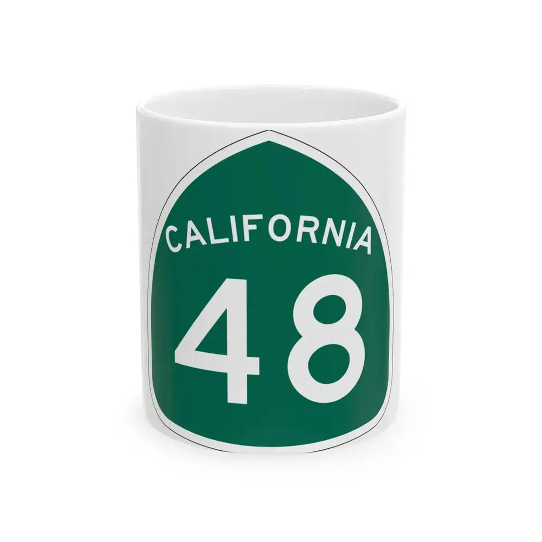 California 48 (California) (Road Sign) White Coffee Mug 11oz - Go Mug Yourself