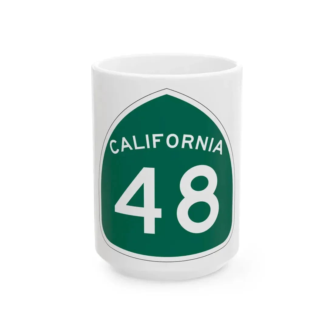 California 48 (California) (Road Sign) White Coffee Mug 15oz - Go Mug Yourself