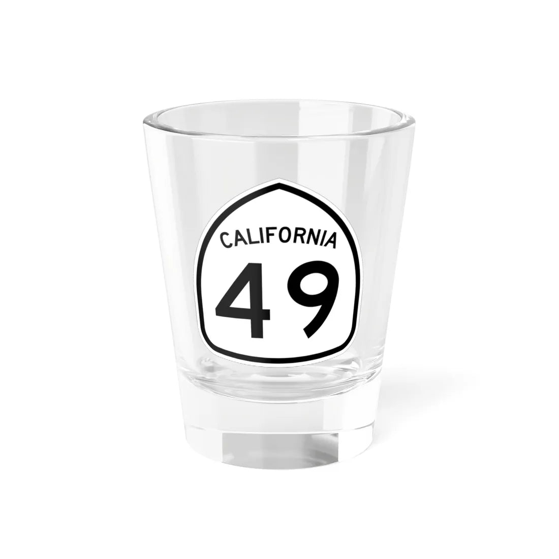 California 49 1957 (California) (Road Sign) Shot Glass 1.5oz 1.5oz - Go Mug Yourself