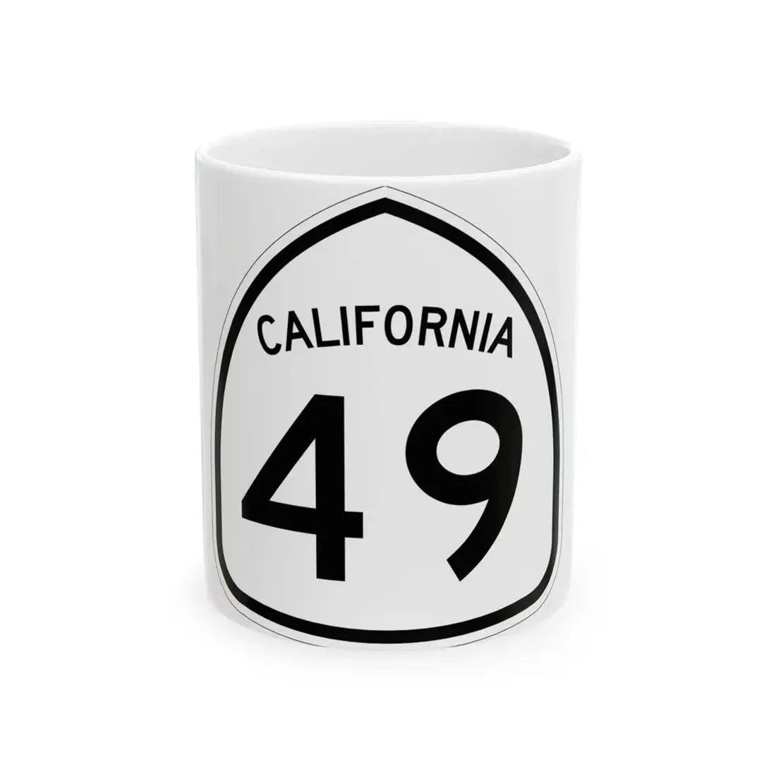 California 49 1957 (California) (Road Sign) White Coffee Mug 11oz - Go Mug Yourself