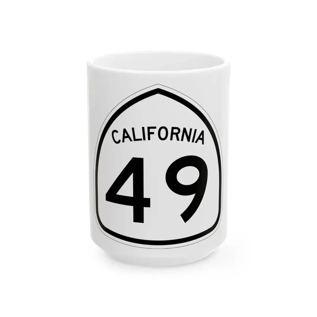 California 49 1957 (California) (Road Sign) White Coffee Mug 15oz - Go Mug Yourself