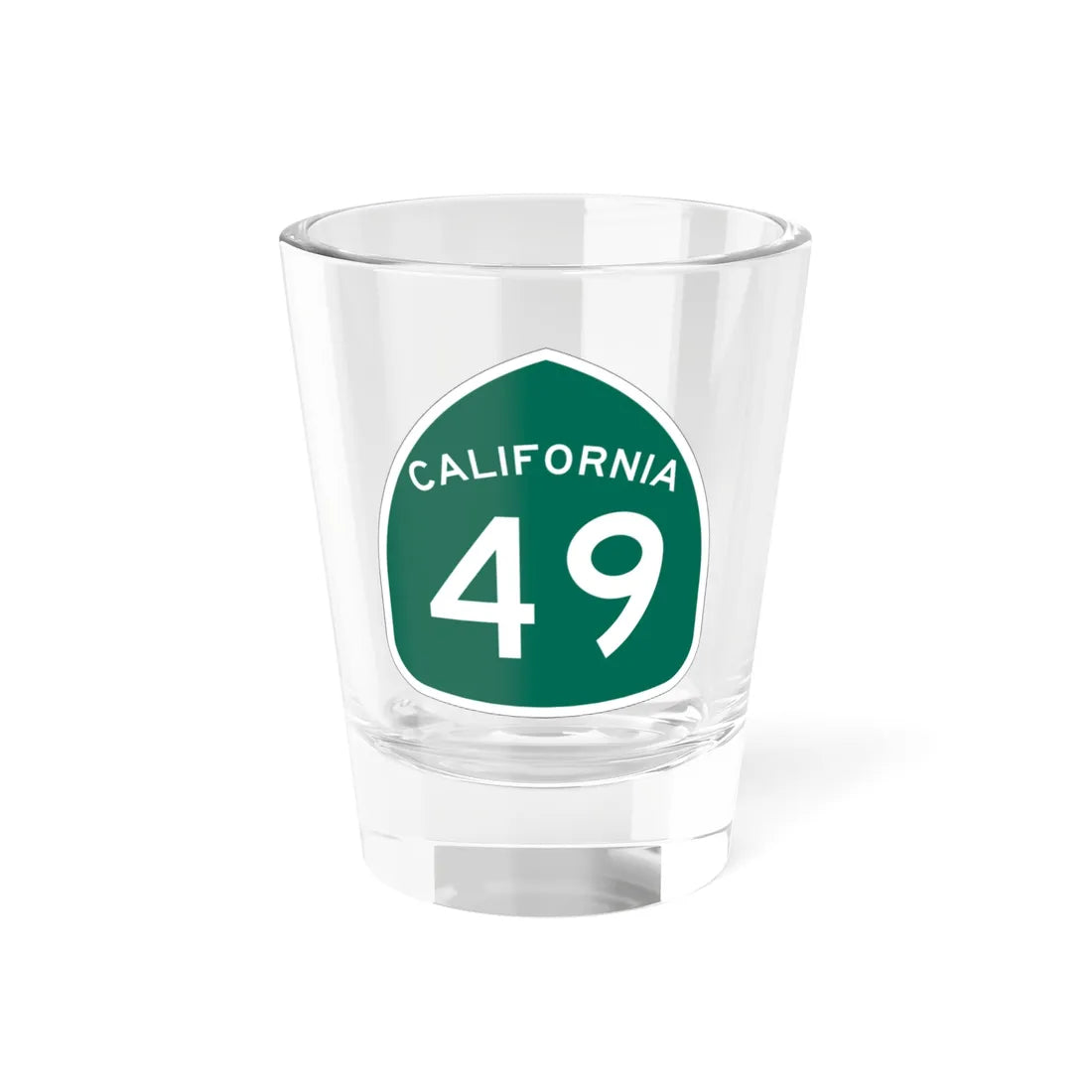 California 49 (California) (Road Sign) Shot Glass 1.5oz 1.5oz - Go Mug Yourself