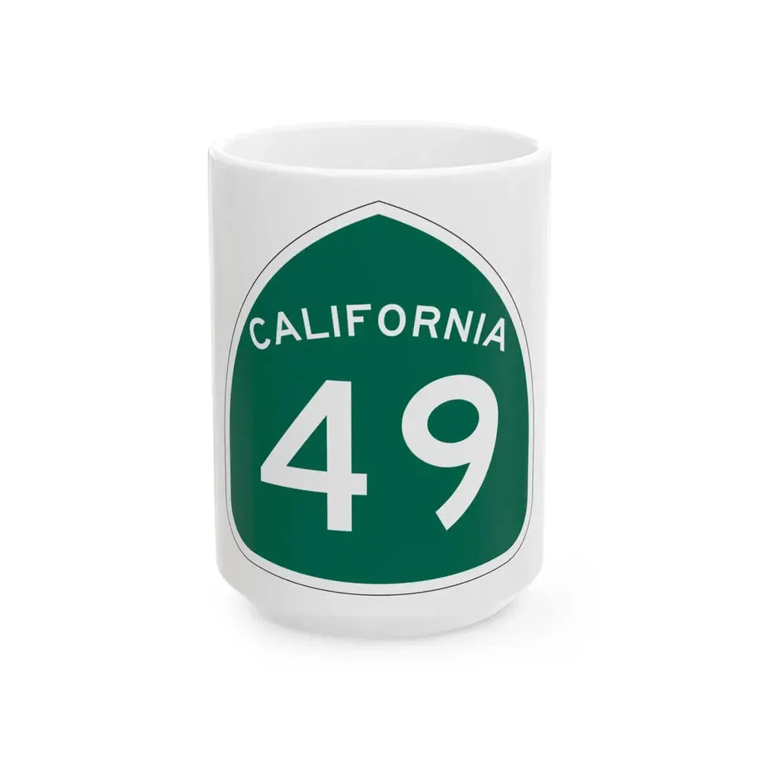 California 49 (California) (Road Sign) White Coffee Mug 15oz - Go Mug Yourself