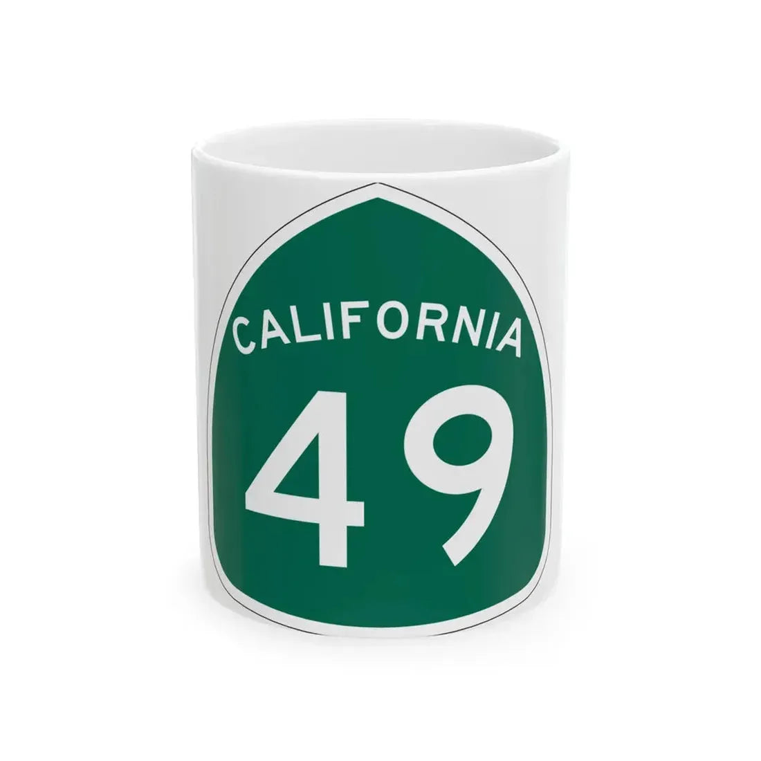 California 49 (California) (Road Sign) White Coffee Mug - Go Mug Yourself