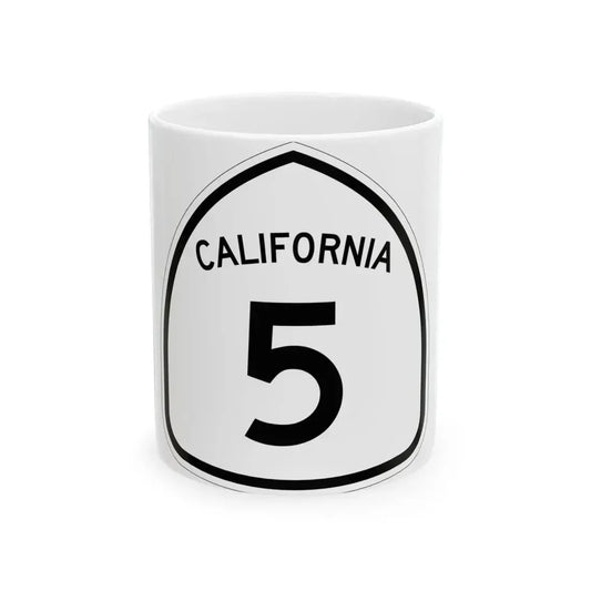 California 5 1957 (California) (Road Sign) White Coffee Mug 11oz - Go Mug Yourself