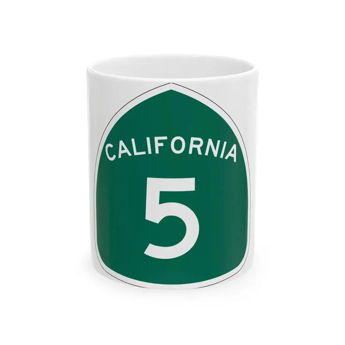 California 5 (California) (Road Sign) White Coffee Mug 11oz - Go Mug Yourself