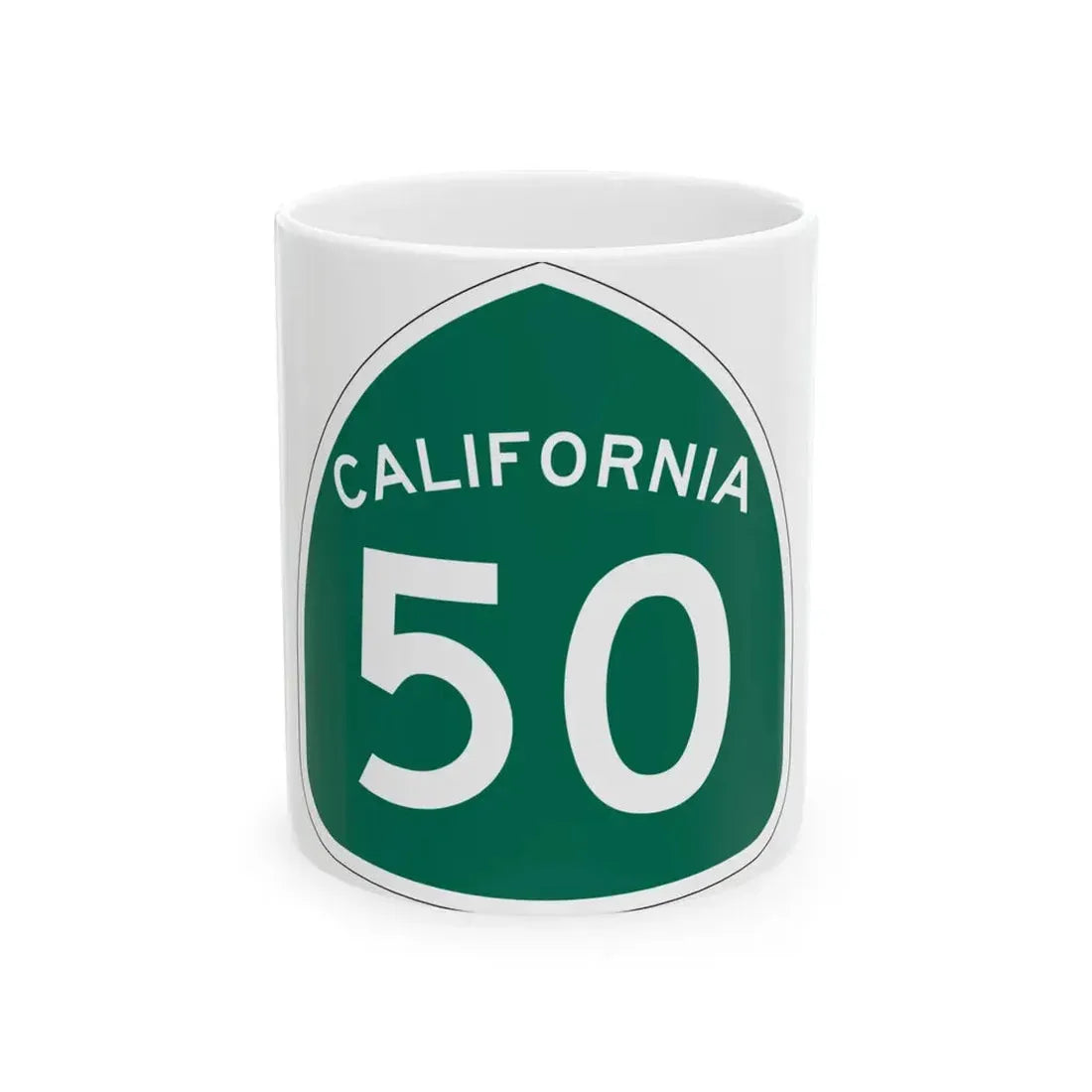 California 50 (California) (Road Sign) White Coffee Mug 11oz - Go Mug Yourself