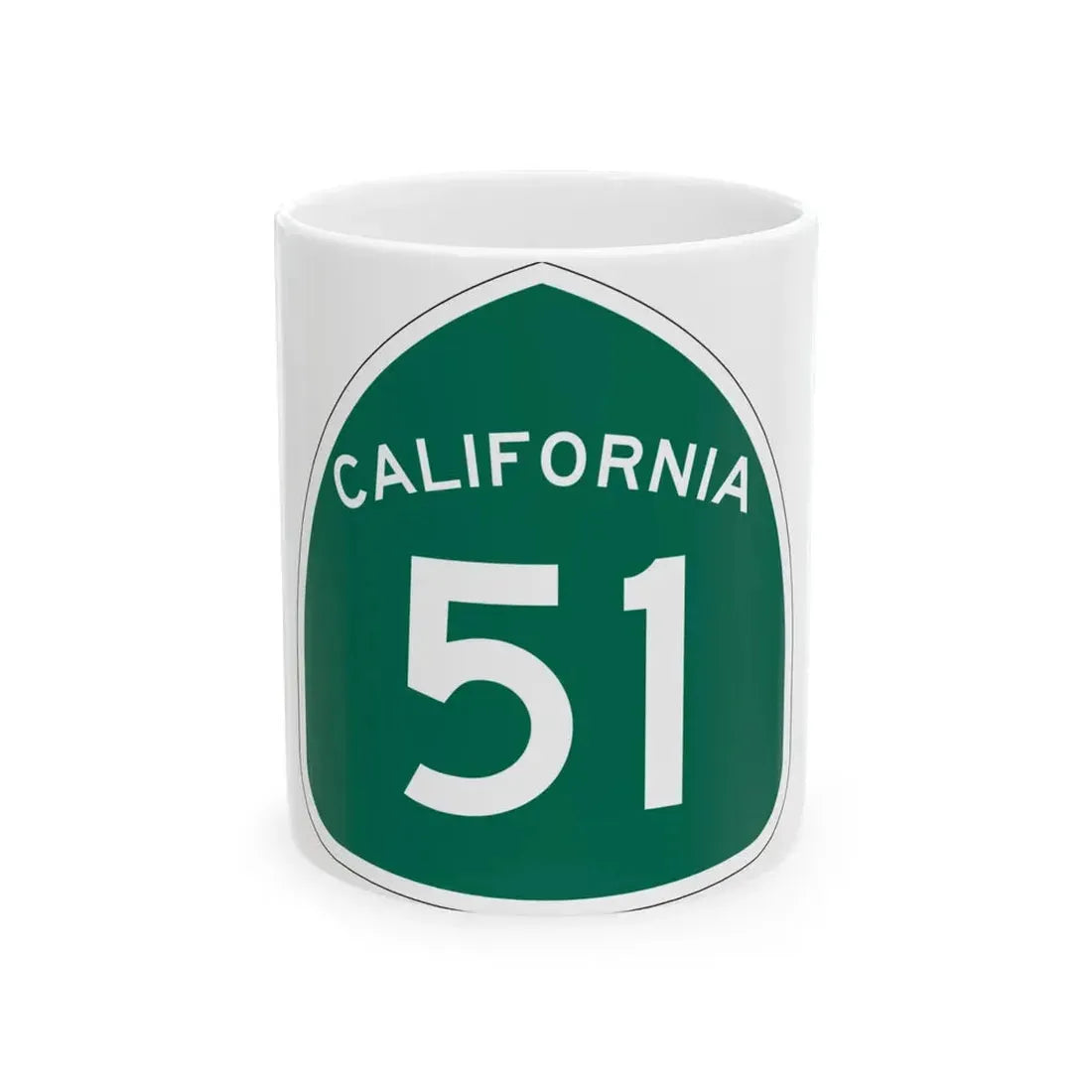 California 51 (California) (Road Sign) White Coffee Mug 11oz - Go Mug Yourself