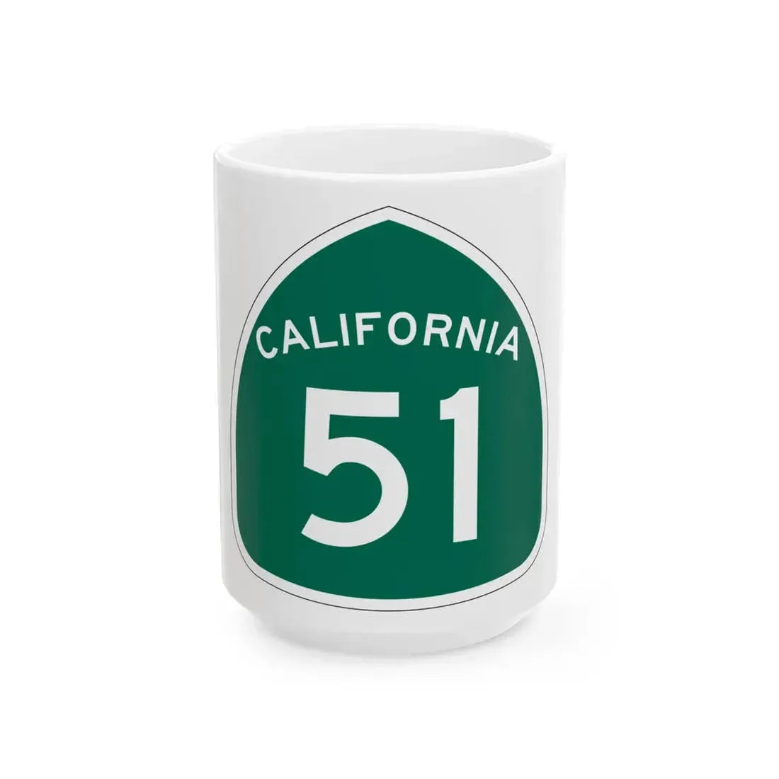 California 51 (California) (Road Sign) White Coffee Mug 15oz - Go Mug Yourself