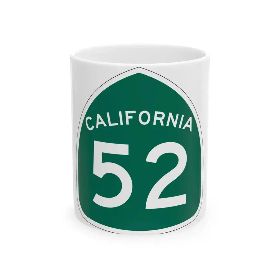 California 52 (California) (Road Sign) White Coffee Mug 11oz - Go Mug Yourself