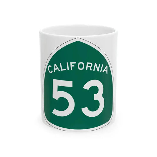 California 53 (California) (Road Sign) White Coffee Mug 11oz - Go Mug Yourself