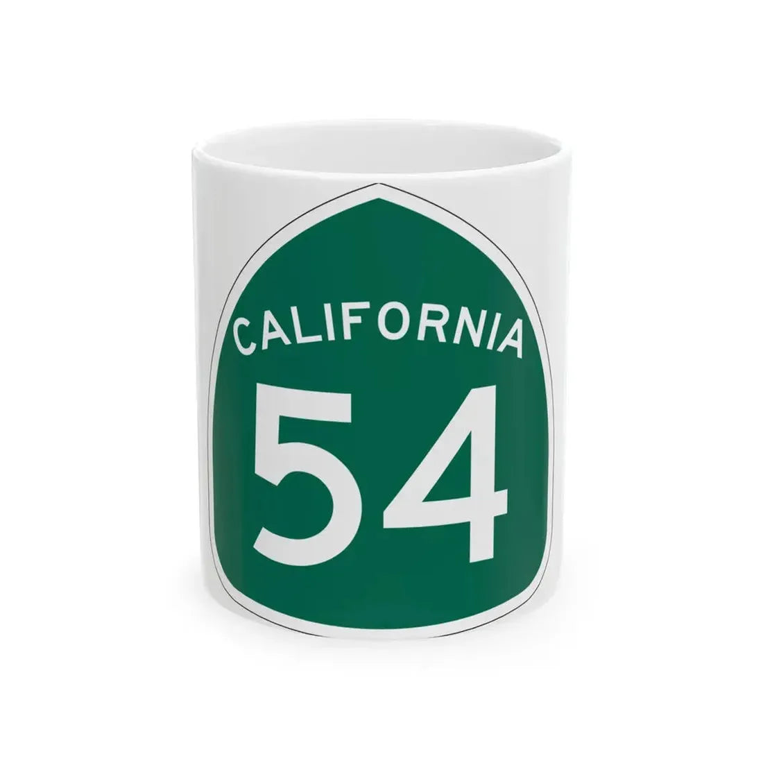 California 54 (California) (Road Sign) White Coffee Mug 11oz - Go Mug Yourself