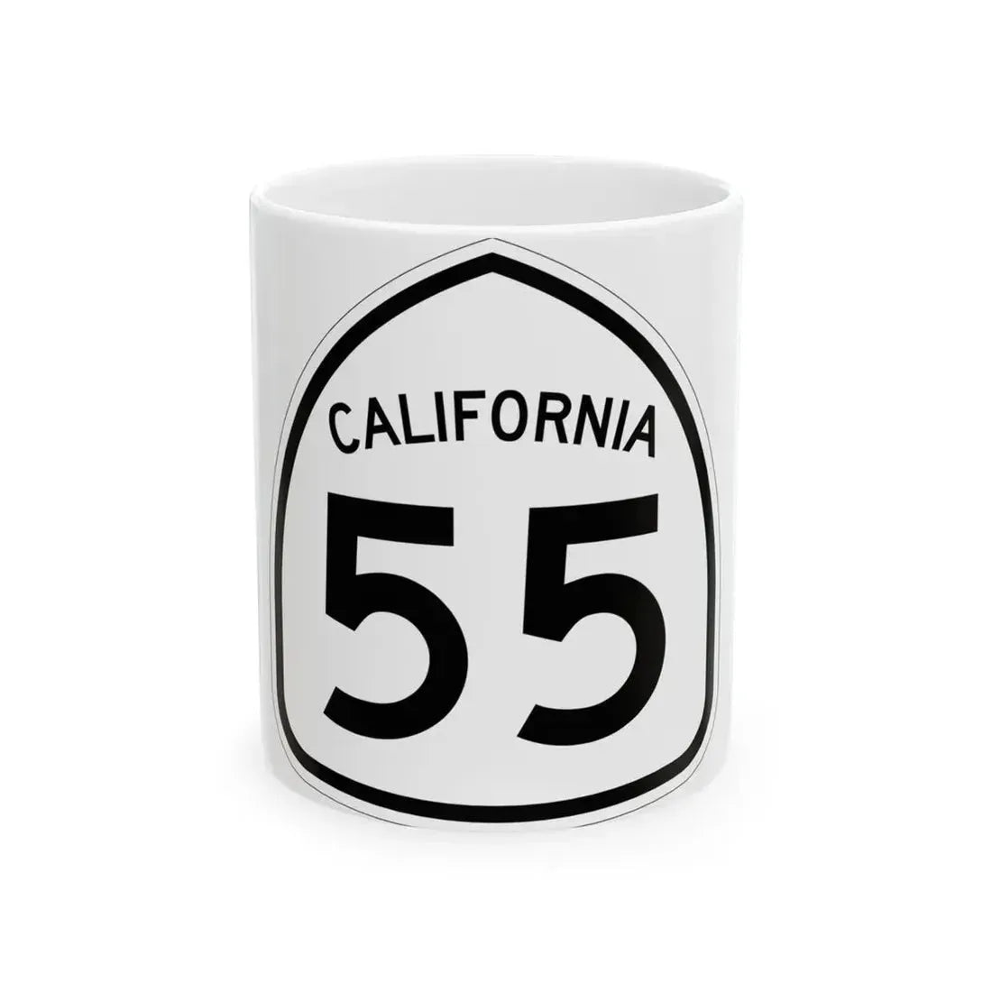 California 55 1957 (California) (Road Sign) White Coffee Mug 11oz - Go Mug Yourself
