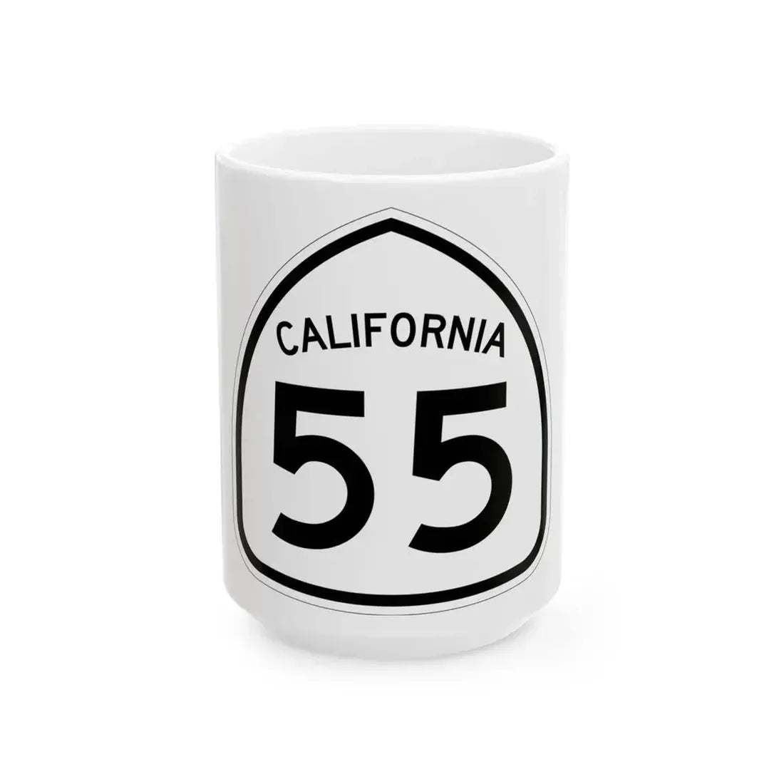 California 55 1957 (California) (Road Sign) White Coffee Mug 15oz - Go Mug Yourself