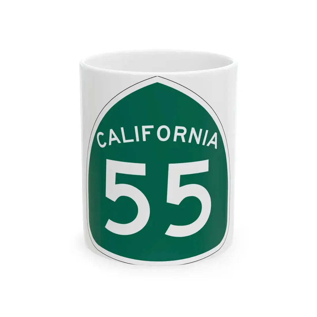 California 55 (California) (Road Sign) White Coffee Mug 11oz - Go Mug Yourself