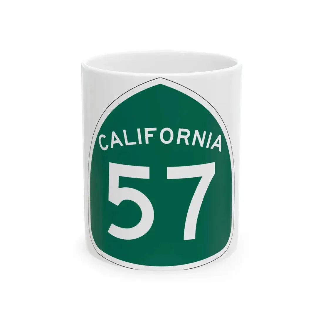 California 57 (California) (Road Sign) White Coffee Mug 11oz - Go Mug Yourself