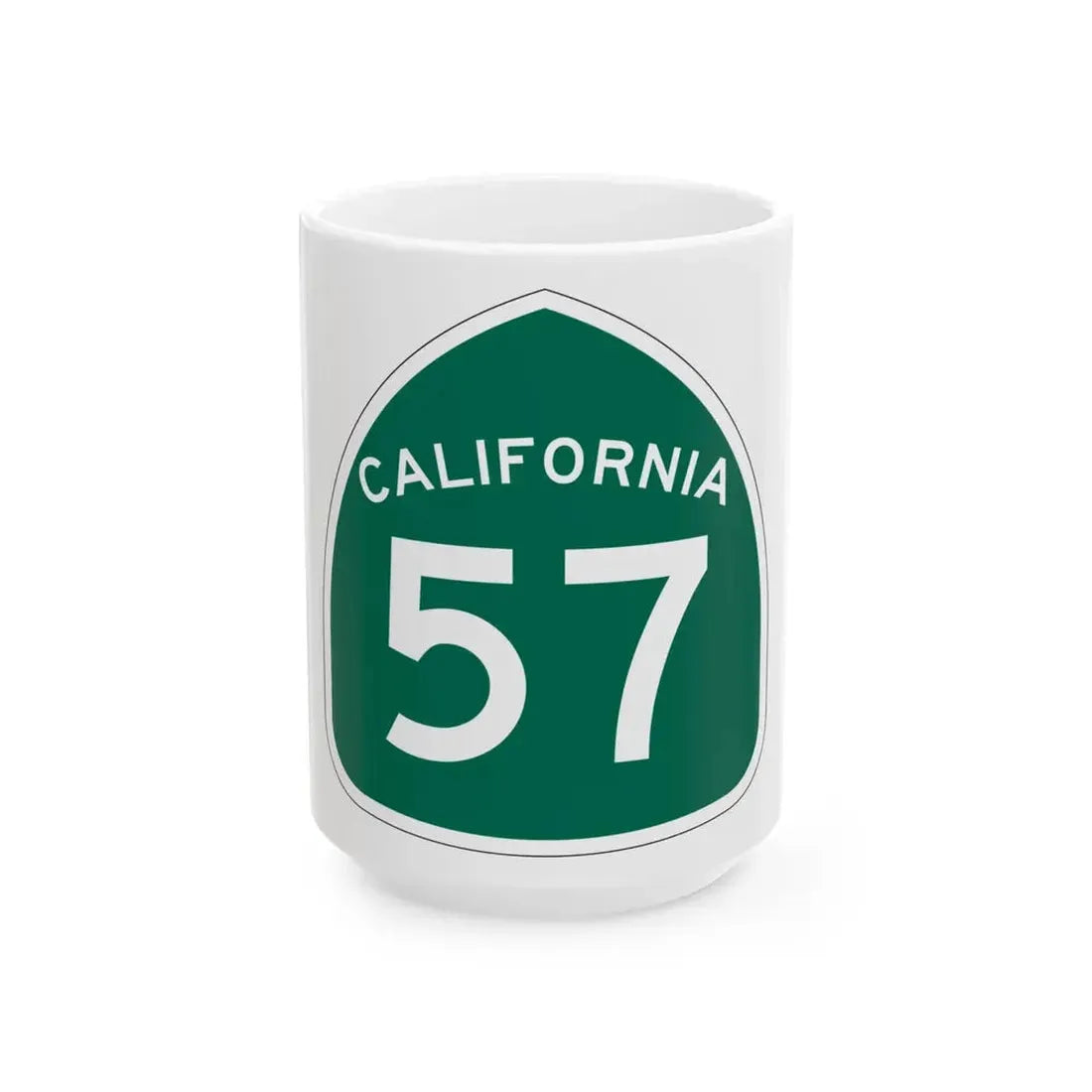 California 57 (California) (Road Sign) White Coffee Mug 15oz - Go Mug Yourself
