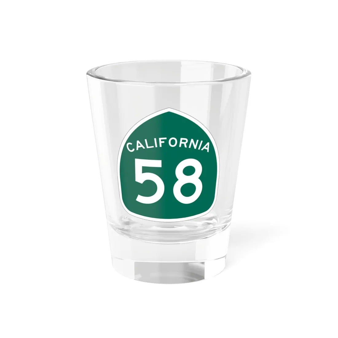 California 58 (California) (Road Sign) Shot Glass 1.5oz 1.5oz - Go Mug Yourself