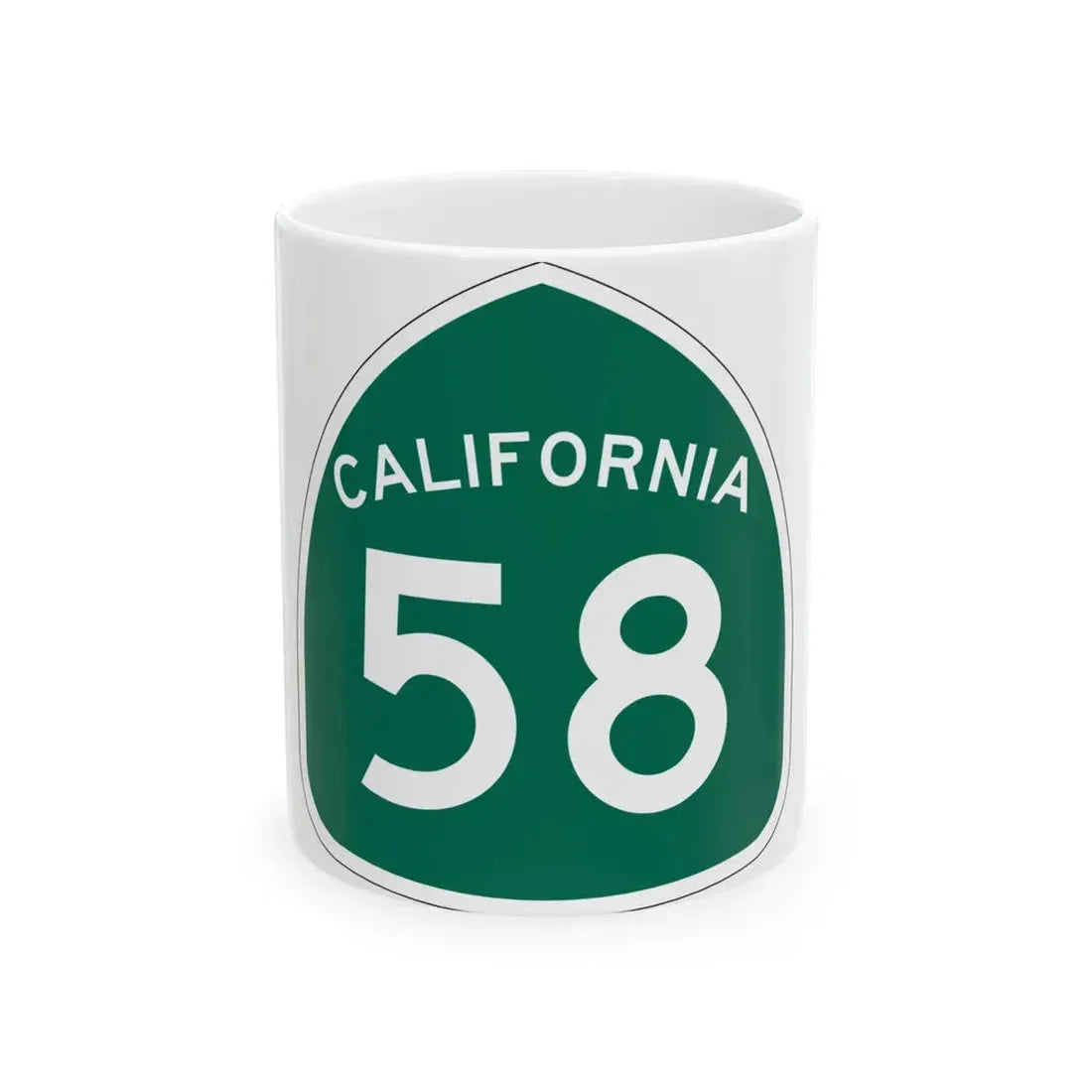 California 58 (California) (Road Sign) White Coffee Mug 11oz - Go Mug Yourself