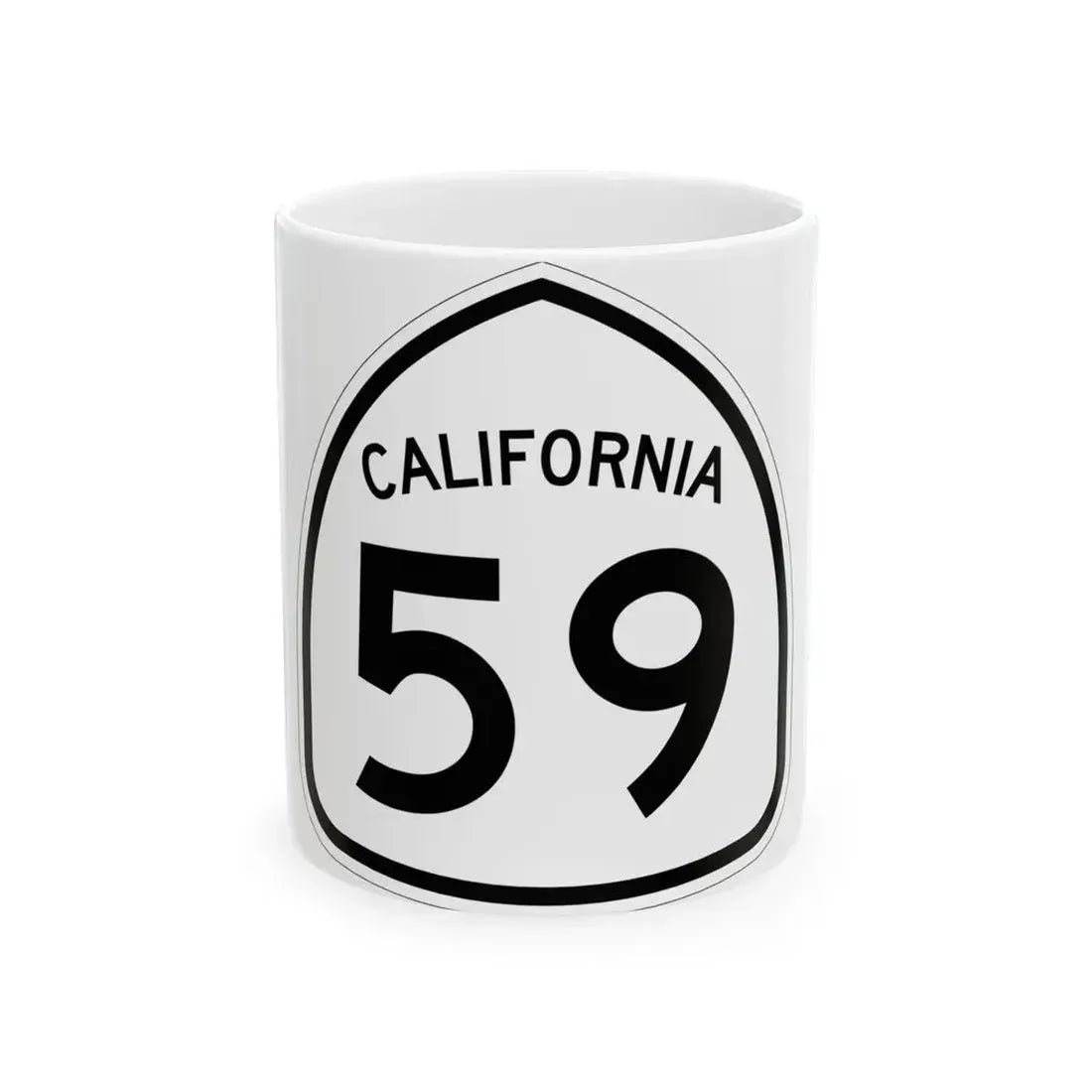 California 59 1957 (California) (Road Sign) White Coffee Mug 11oz - Go Mug Yourself