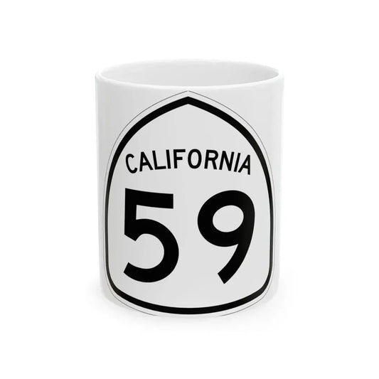 California 59 1957 (California) (Road Sign) White Coffee Mug 11oz - Go Mug Yourself