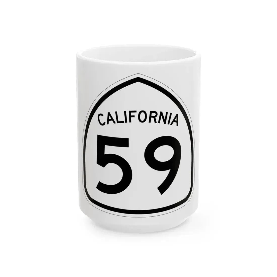 California 59 1957 (California) (Road Sign) White Coffee Mug 15oz - Go Mug Yourself