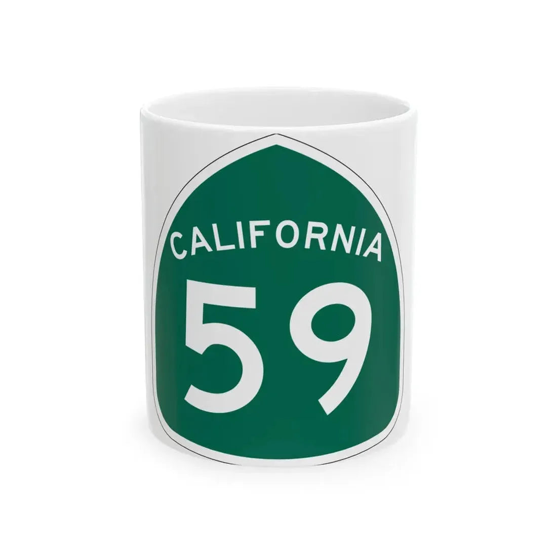 California 59 (California) (Road Sign) White Coffee Mug 11oz - Go Mug Yourself