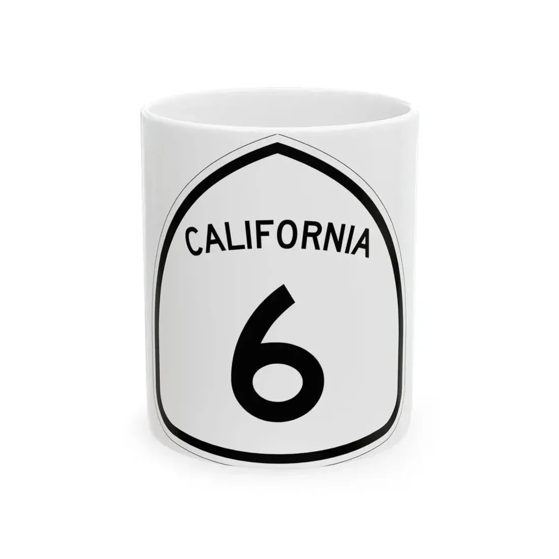 California 6 1957 (California) (Road Sign) White Coffee Mug 11oz - Go Mug Yourself