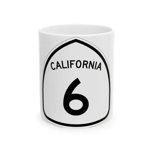 California 6 1957 (California) (Road Sign) White Coffee Mug 11oz - Go Mug Yourself