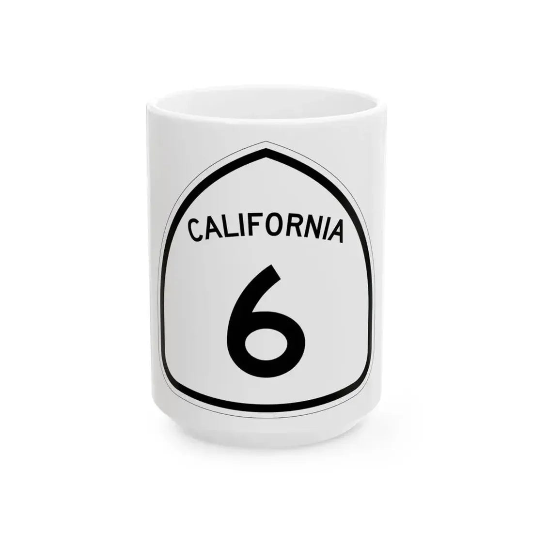 California 6 1957 (California) (Road Sign) White Coffee Mug 15oz - Go Mug Yourself