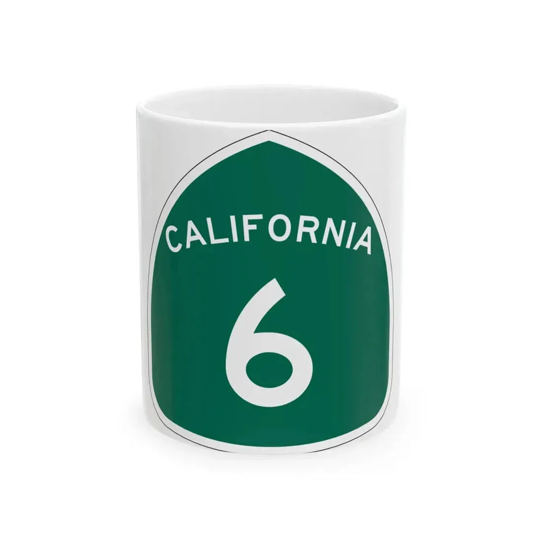 California 6 (California) (Road Sign) White Coffee Mug 11oz - Go Mug Yourself