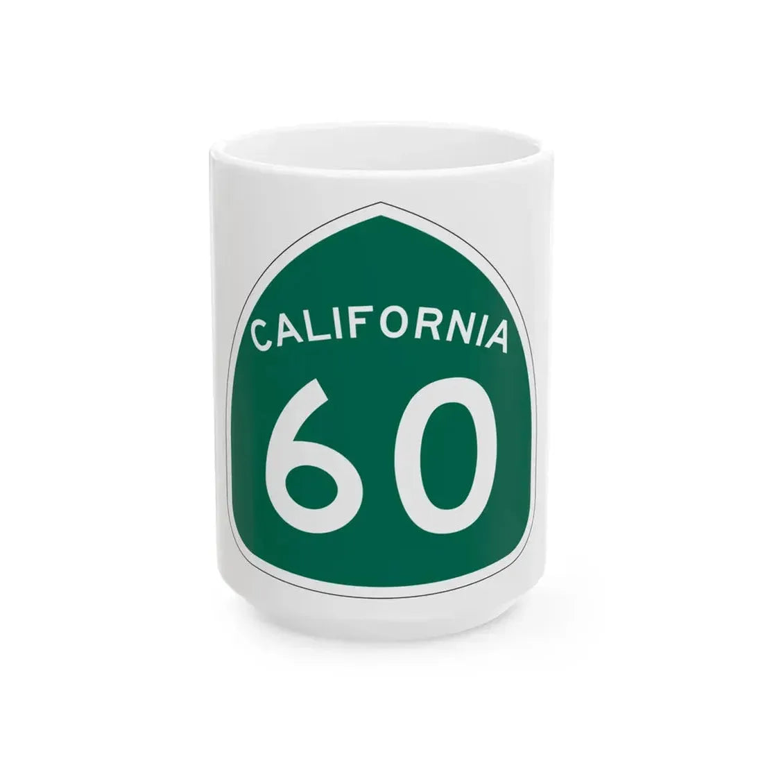 California 60 (California) (Road Sign) White Coffee Mug 15oz - Go Mug Yourself